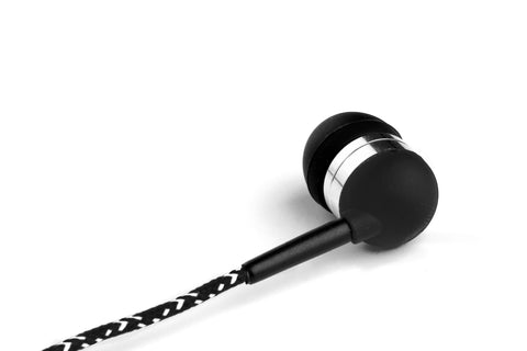Black & White Earbuds with Microphone & Remote Control