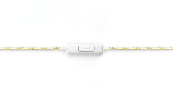White & Gold Headphone Microphone