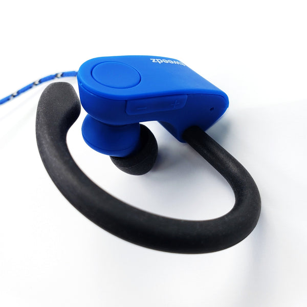 Tweedz Sport - Durable Bluetooth Earbuds with Runner's Earhook (Blue)
