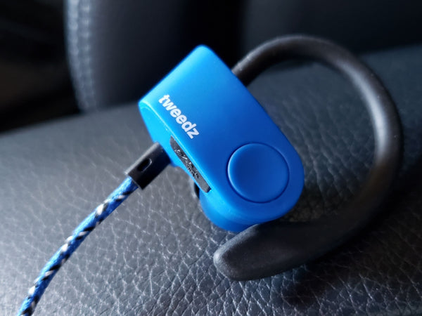 Tweedz Sport - Durable Bluetooth Earbuds with Runner's Earhook (Blue)