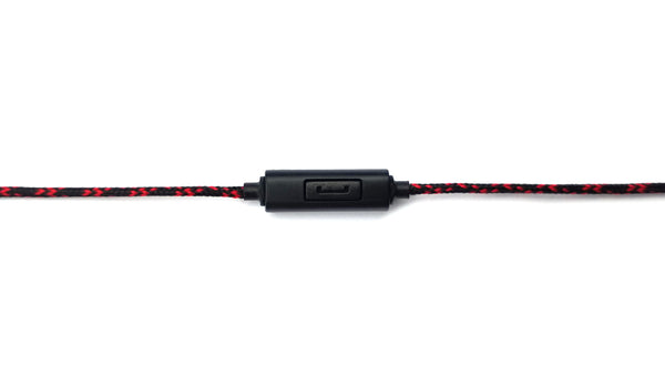 Black & Red Earbuds with Microphone & Remote Control