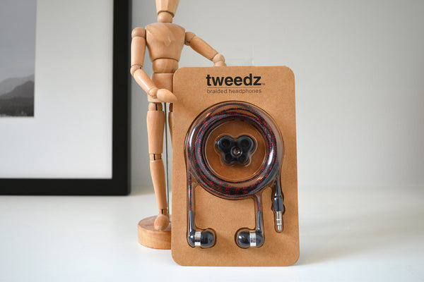 Black & Red Earbuds with Microphone & Remote Control