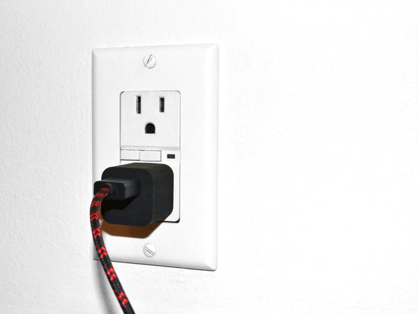 Black & Red Braided MicroUSB to USB Cable & Wall Charger
