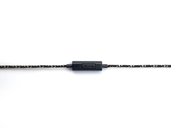 Black & White Earbuds with Microphone & Remote Control