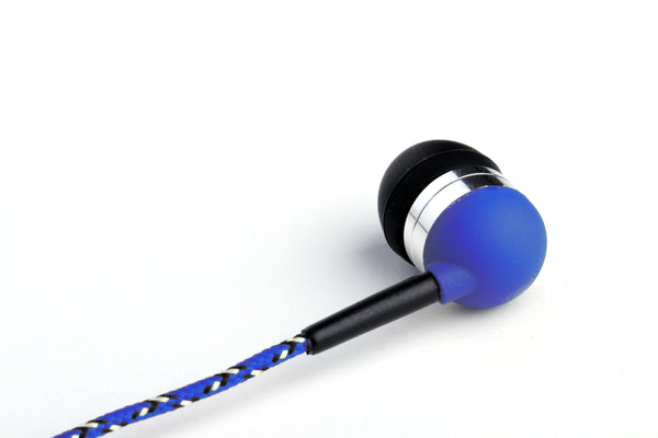 Blue Earbuds with Microphone & Remote Control