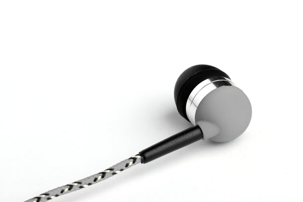 Grey Earbuds with Microphone & Remote Control