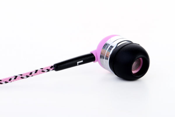 Pink Earbuds with Microphone & Remote Control