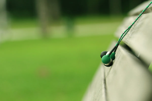 Green Earbuds with Microphone & Remote Control